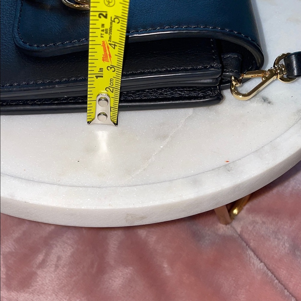 Chloe Black Crossbody Bag with Gold Chain Accent - Picture 11 of 15